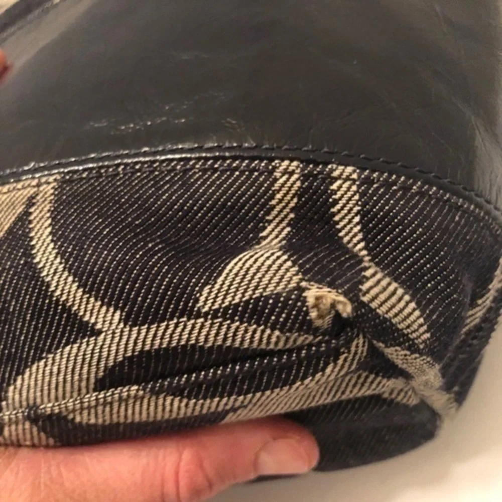 Coach 12546 signature legacy stripe denim tote bag